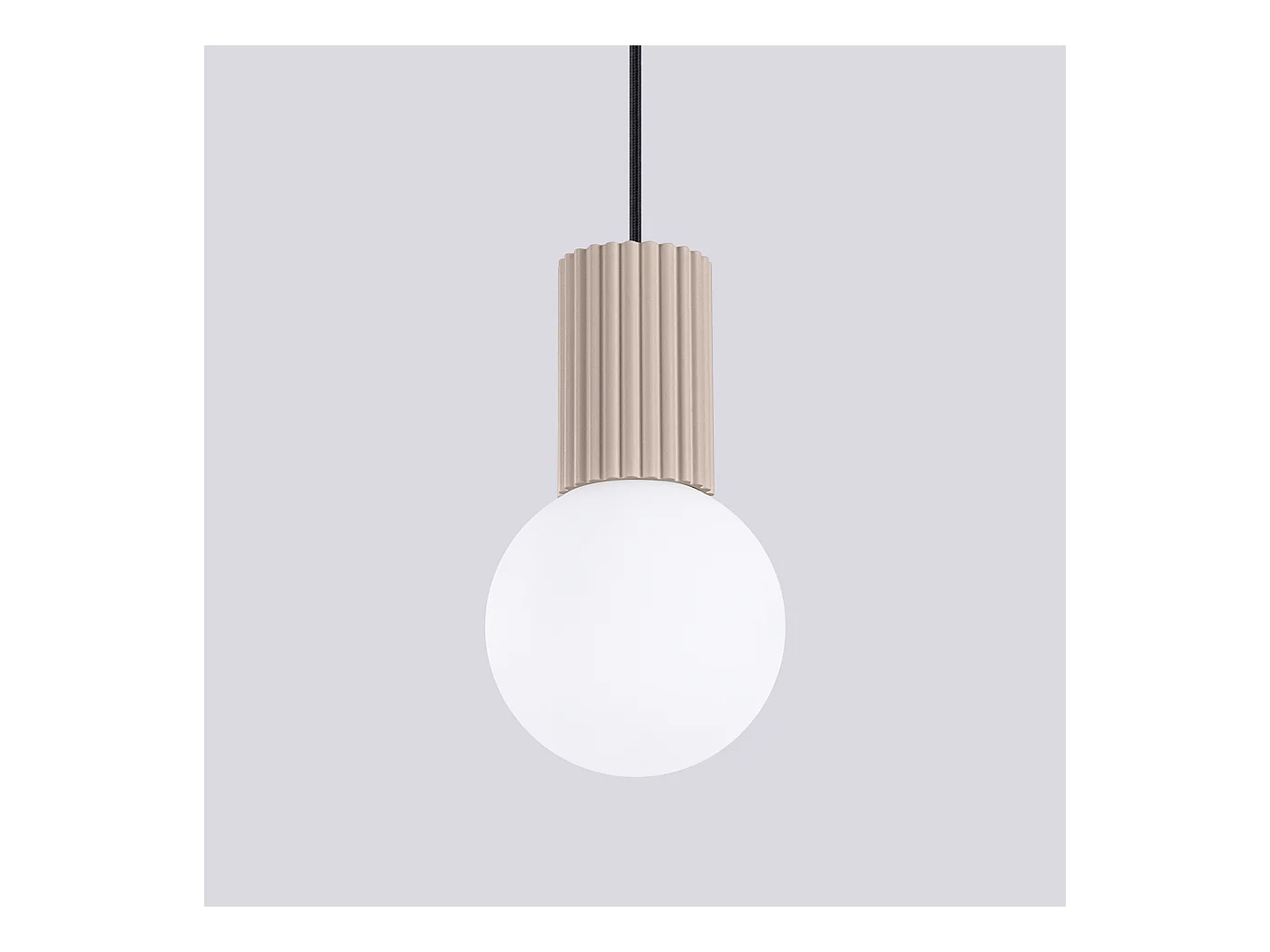 Lampe À Suspension Halo Moderne En Aluminium/Verre - 1 Sources Lumineuses - L.12 X H.120 Cm - Taupe