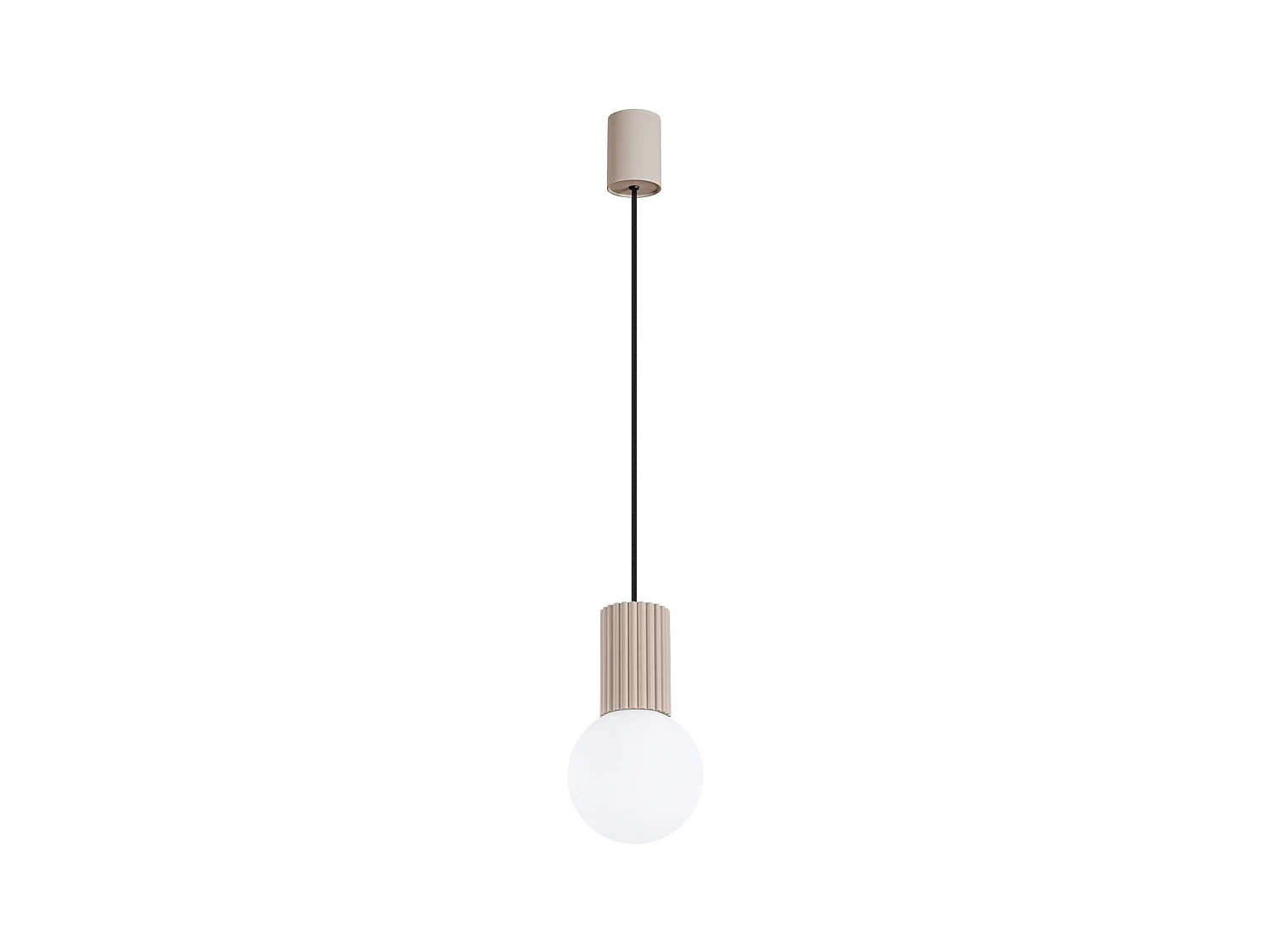 Lámpara Colgante Halo Moderno De Aluminio/Vidrio - 1 Fuentes Luminosas - L.12 X A.120 Cm - Gris Pardo