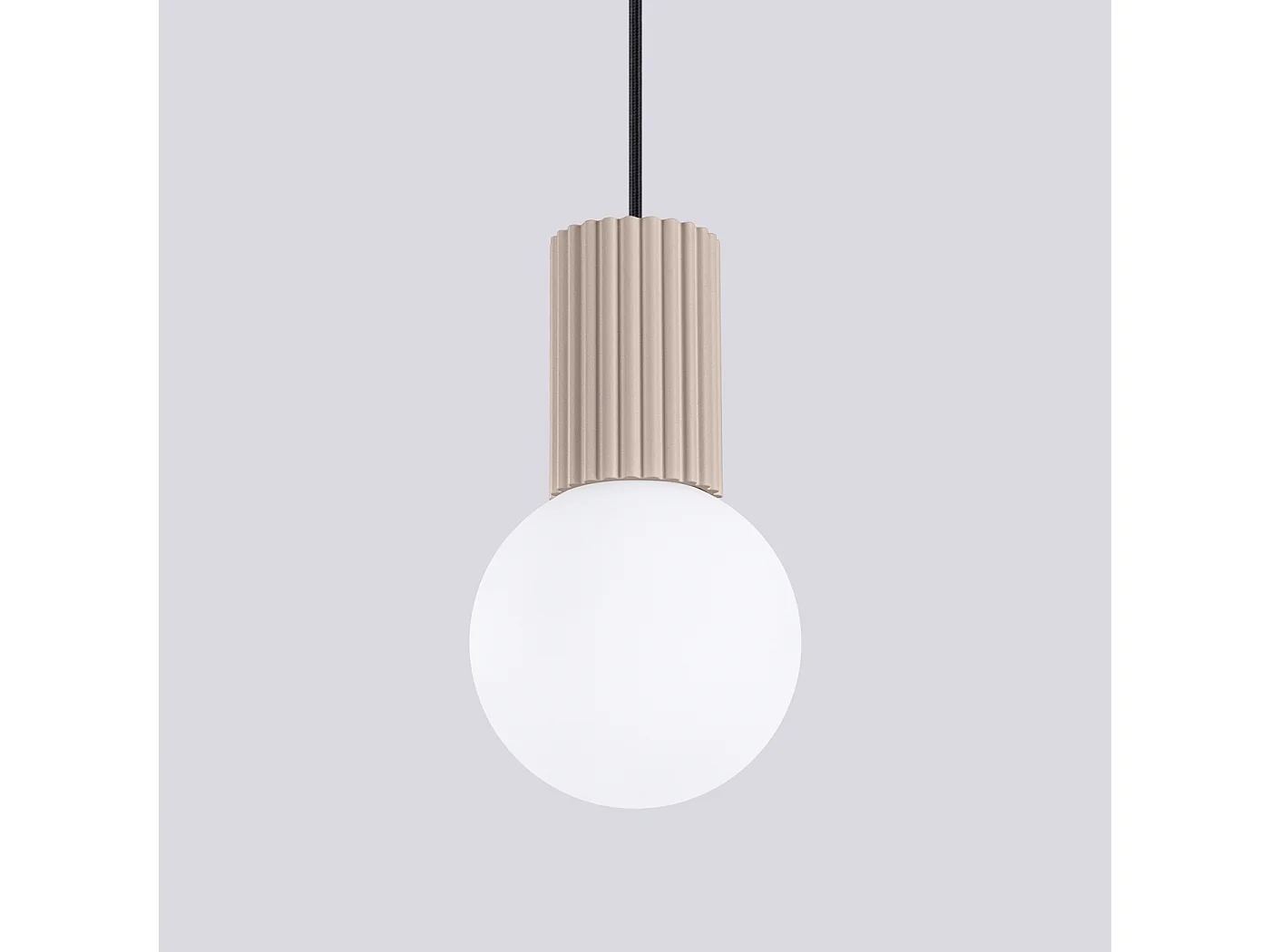 Lampe À Suspension Halo Moderne En Aluminium/Verre - 1 Sources Lumineuses - L.12 X H.120 Cm - Taupe