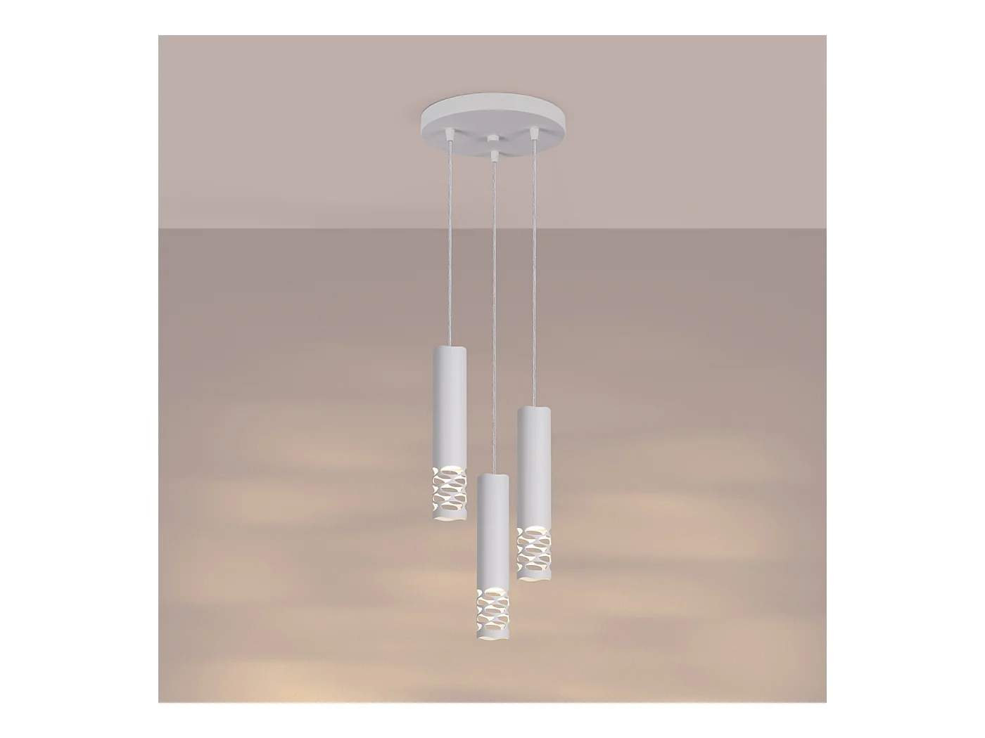 Lampe À Suspension Liro Moderne En Acier - 3 Sources Lumineuses - L.25 X H.125 Cm - Blanc