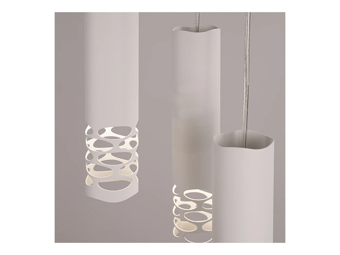 Lampe À Suspension Liro Moderne En Acier - 3 Sources Lumineuses - L.25 X H.125 Cm - Blanc