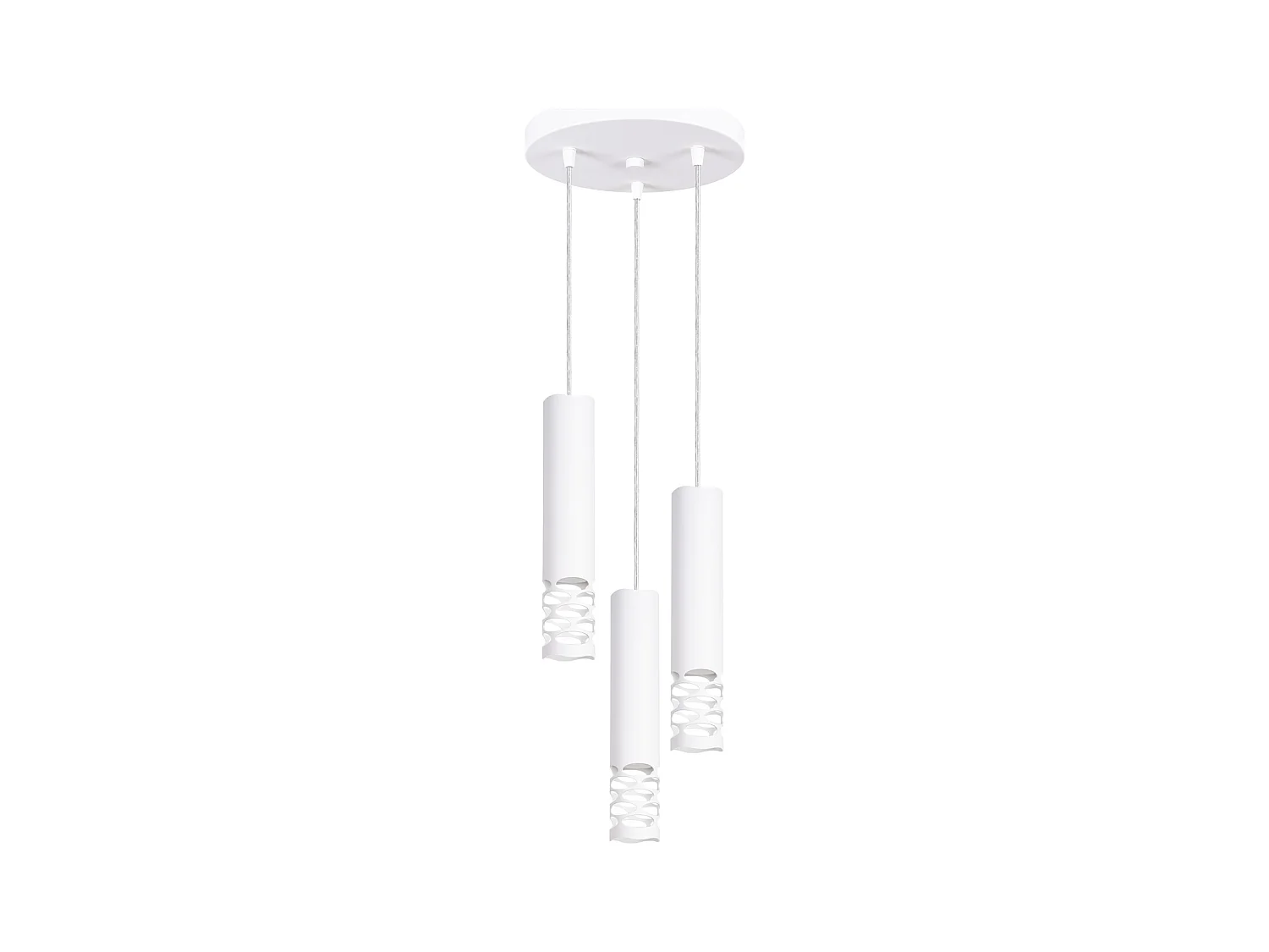 Luminária Pendente Liro Moderno, Aço - 3 Lichtbronnen - L.25 X H.125 Cm - Branco
