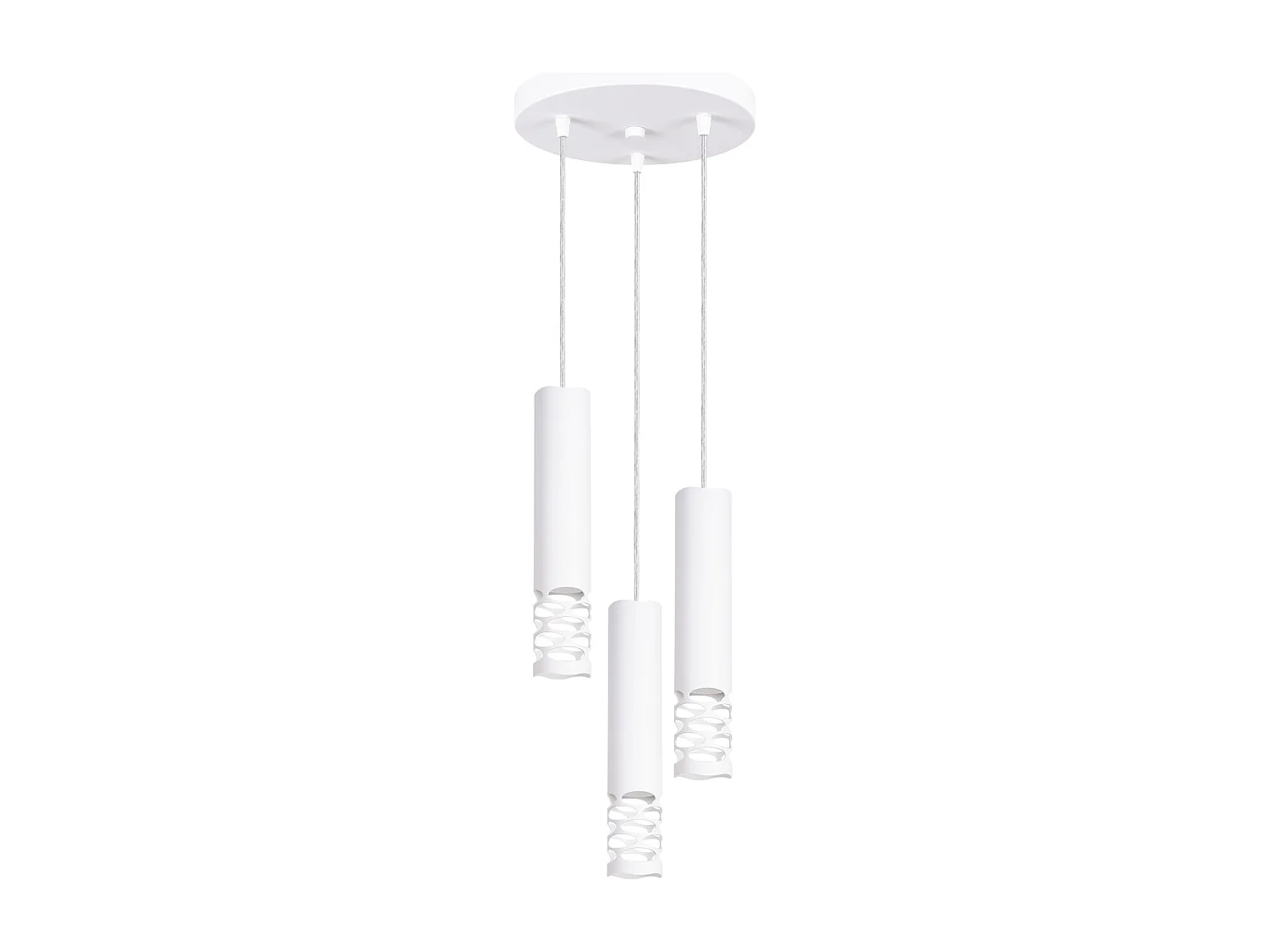 Lámpara Colgante Liro Moderno De Acero - 3 Fuentes Luminosas - L.25 X A.125 Cm - Blanco