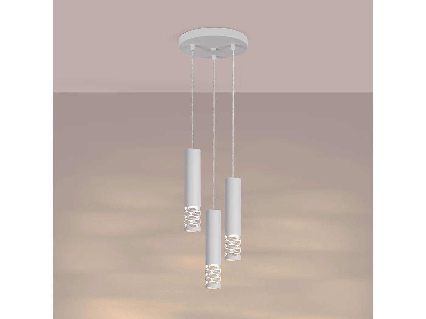 Lámpara Colgante Liro Moderno De Acero - 3 Fuentes Luminosas - L.25 X A.125 Cm - Blanco