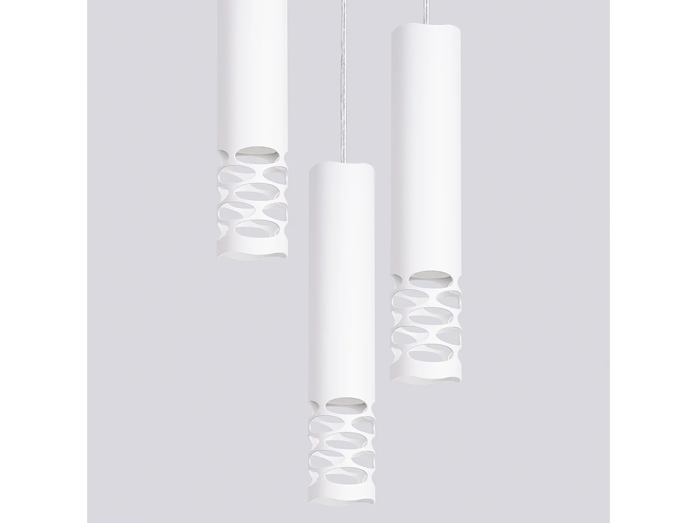 Lámpara Colgante Liro Moderno De Acero - 3 Fuentes Luminosas - L.25 X A.125 Cm - Blanco