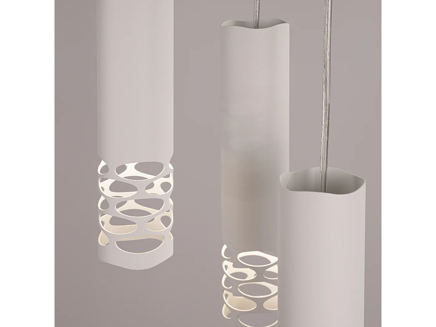 Lámpara Colgante Liro Moderno De Acero - 3 Fuentes Luminosas - L.25 X A.125 Cm - Blanco