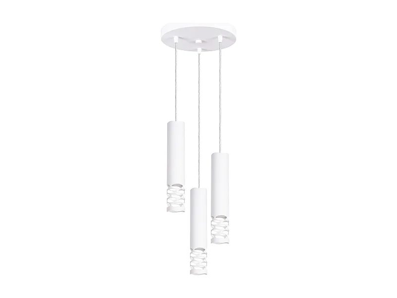 Lámpara Colgante Liro Moderno De Acero - 3 Fuentes Luminosas - L.25 X A.125 Cm - Blanco