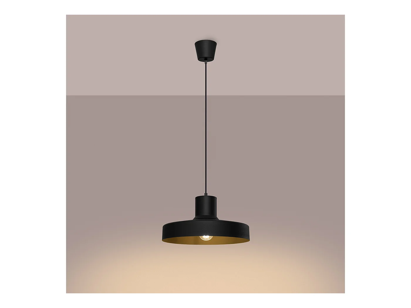 Lampe À Suspension Bilo Moderne En Acier - 1 Sources Lumineuses - L.35 X H.120 Cm - Noir