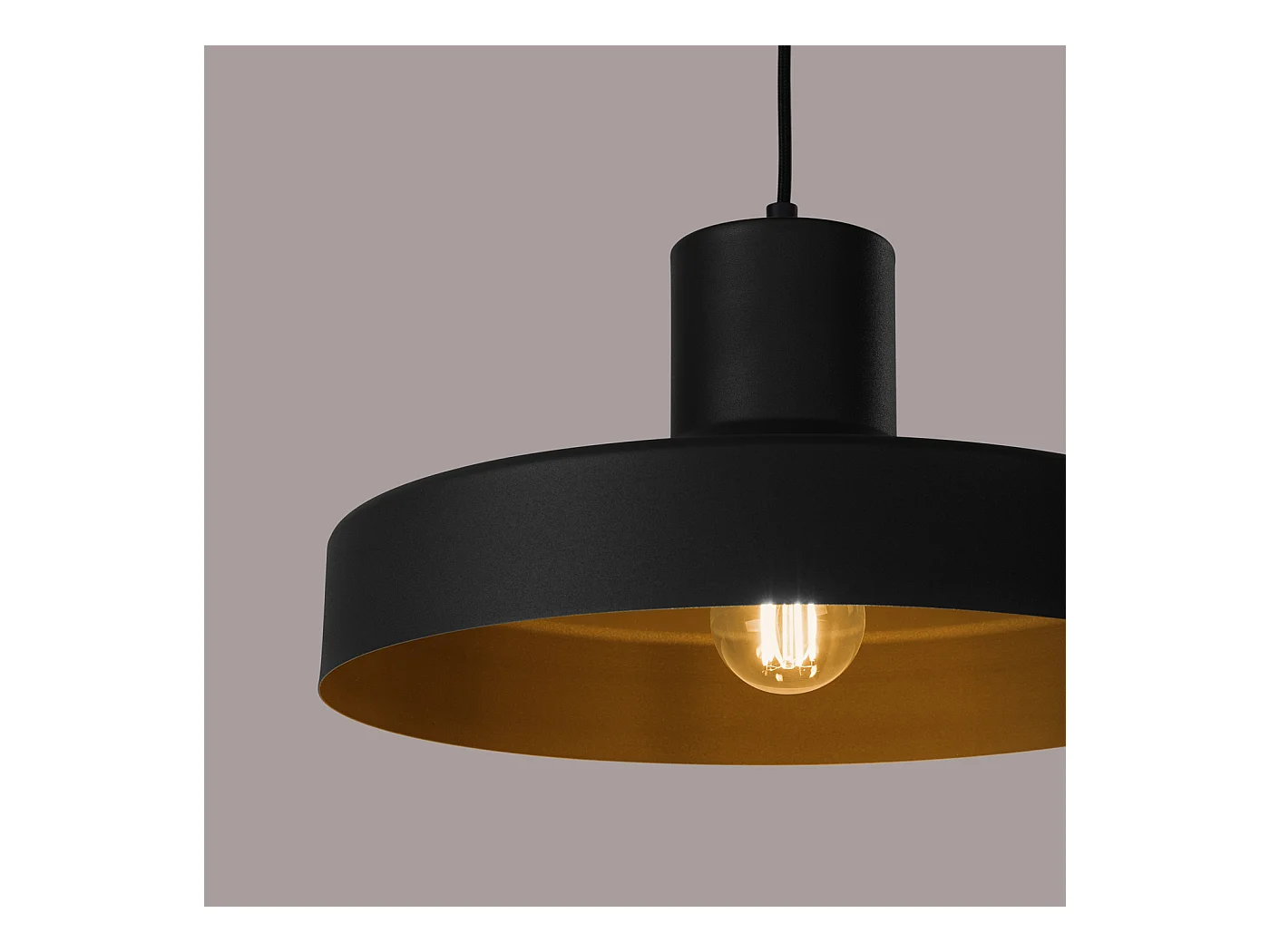 Lampe À Suspension Bilo Moderne En Acier - 1 Sources Lumineuses - L.35 X H.120 Cm - Noir