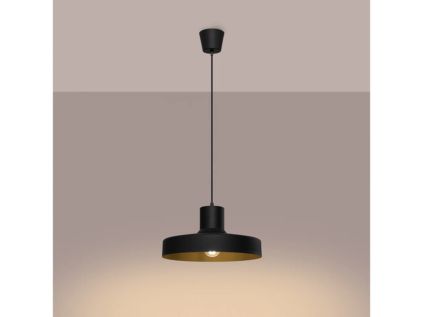 Lampe À Suspension Bilo Moderne En Acier - 1 Sources Lumineuses - L.35 X H.120 Cm - Noir