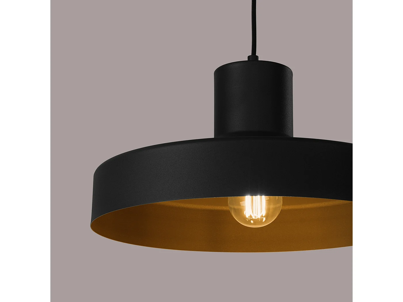 Lampe À Suspension Bilo Moderne En Acier - 1 Sources Lumineuses - L.35 X H.120 Cm - Noir