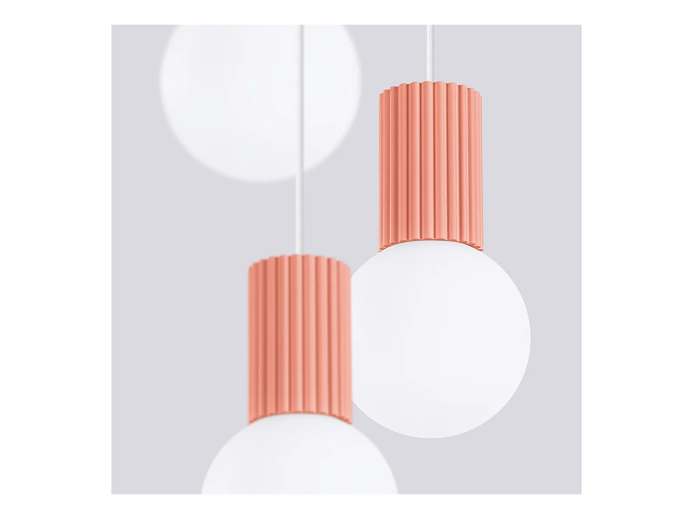 Lampe À Suspension Halo Moderne En Aluminium/Verre - 3 Sources Lumineuses - L.25 X H.125 Cm - Pêche