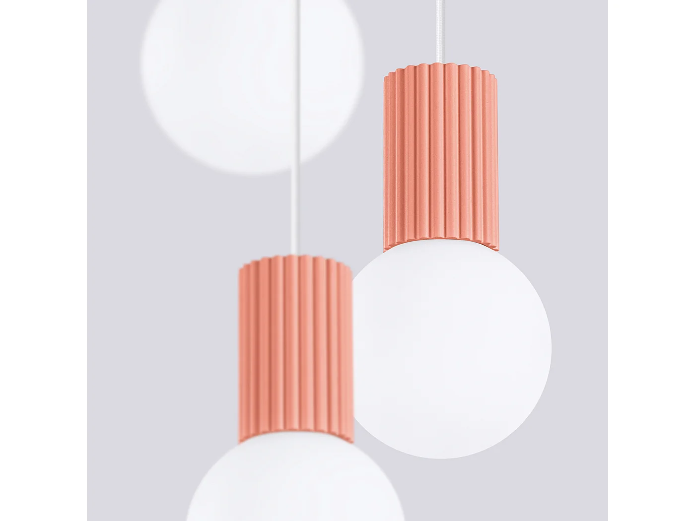 Lampe À Suspension Halo Moderne En Aluminium/Verre - 3 Sources Lumineuses - L.25 X H.125 Cm - Pêche