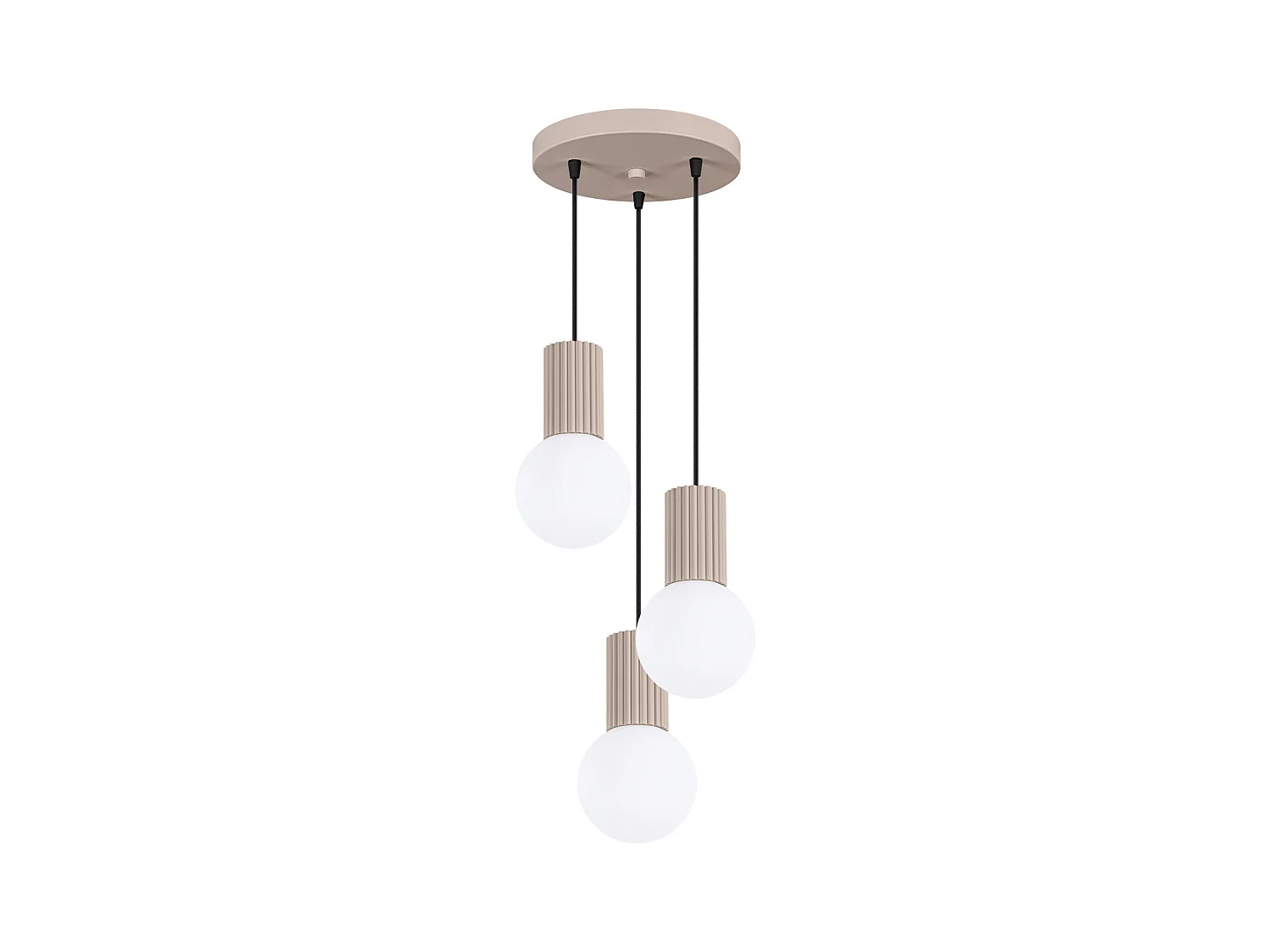 Lampe À Suspension Halo Moderne En Aluminium/Verre - 3 Sources Lumineuses - L.25 X H.125 Cm - Taupe