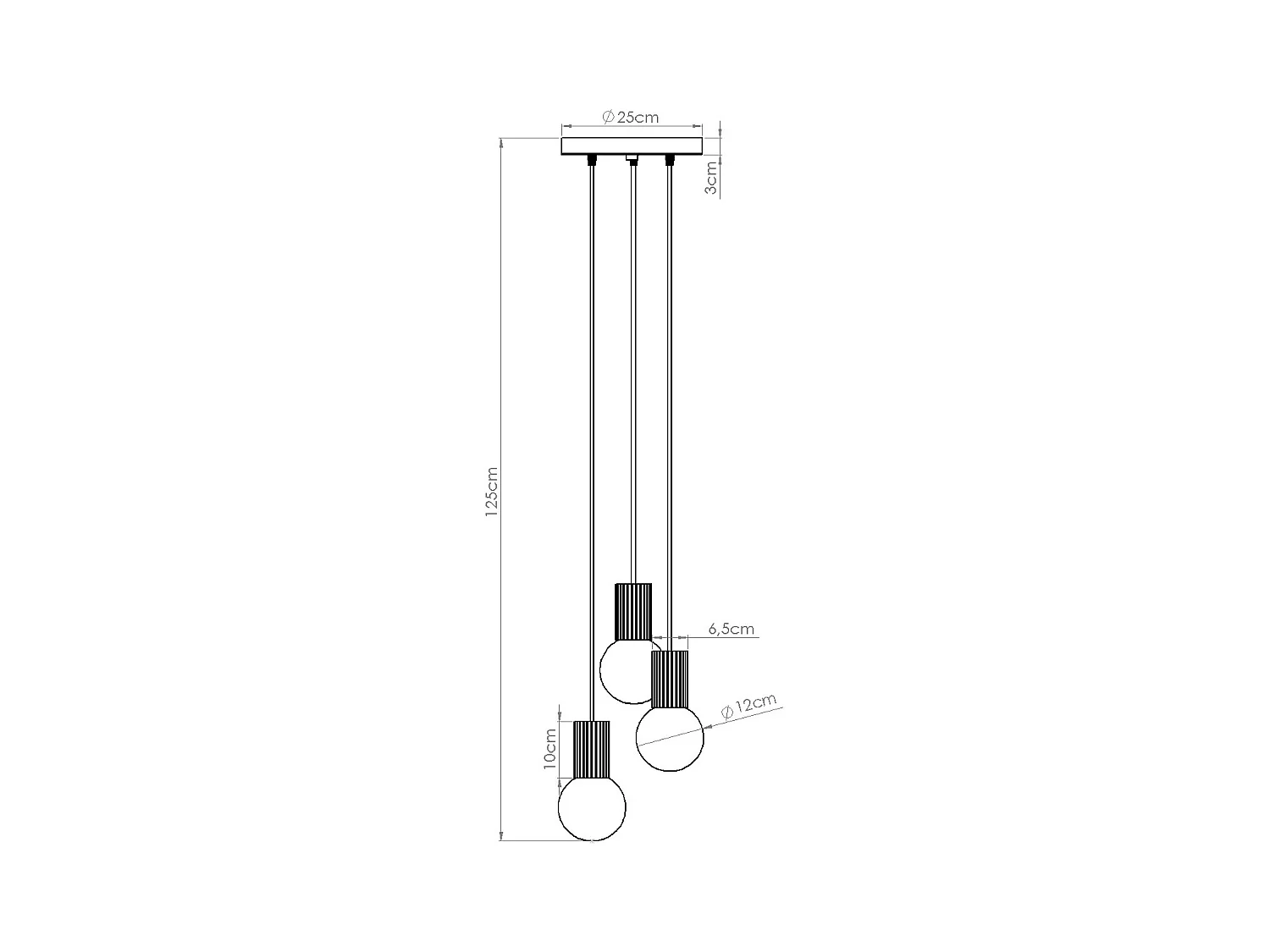 Pendelleuchte Halo Modern Aus  Aluminium/Glas - 3 Lichtquellen - L.25 X H. Cm - Taupe