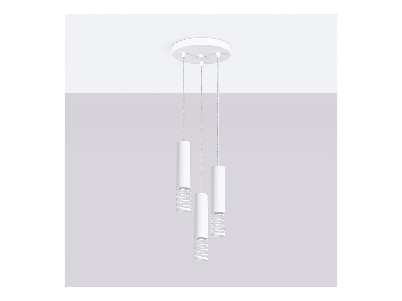 Lampe À Suspension Lami Moderne En Acier - 3 Sources Lumineuses - L.25 X H.125 Cm - Blanc