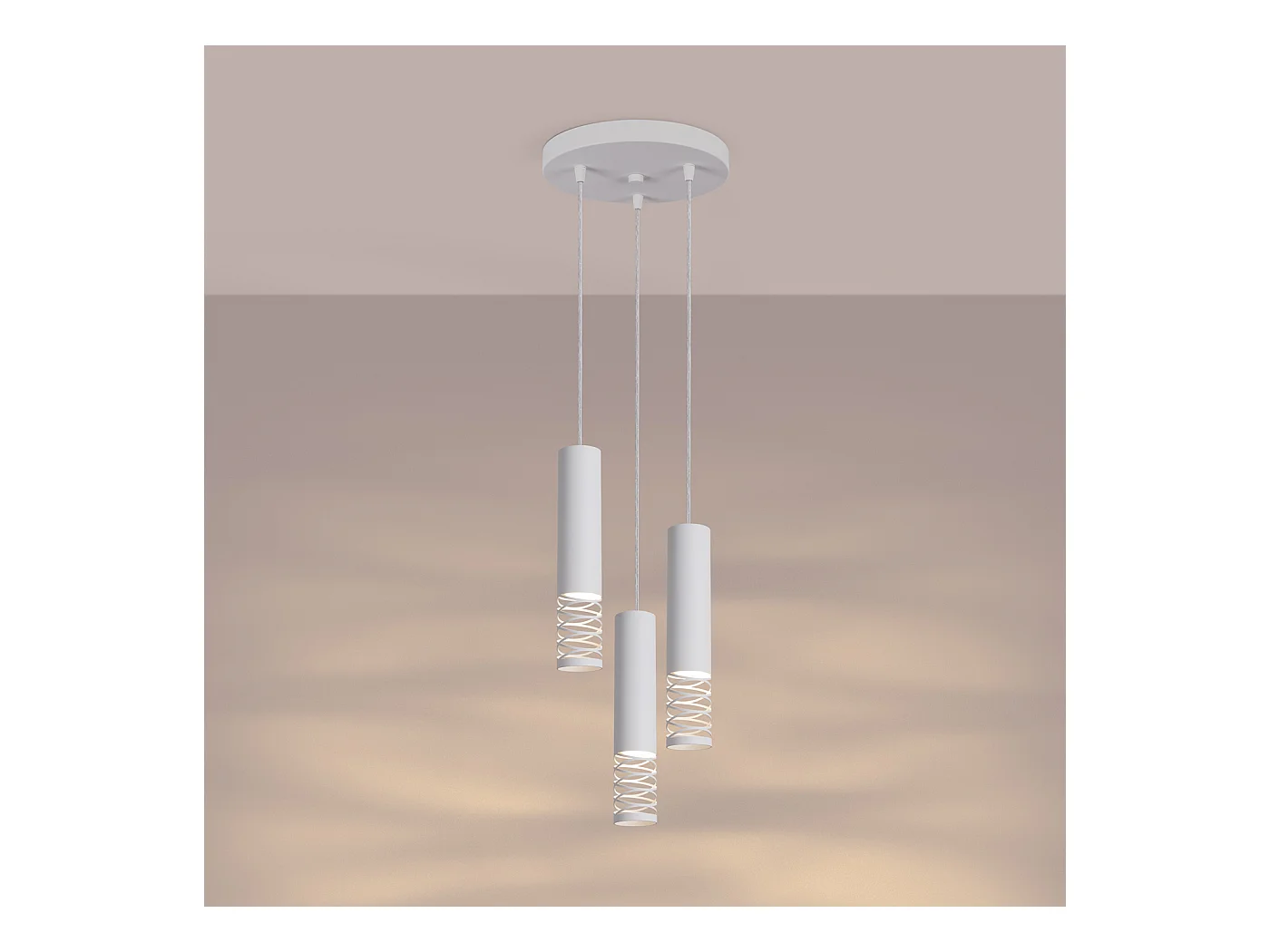 Lampe À Suspension Lami Moderne En Acier - 3 Sources Lumineuses - L.25 X H.125 Cm - Blanc
