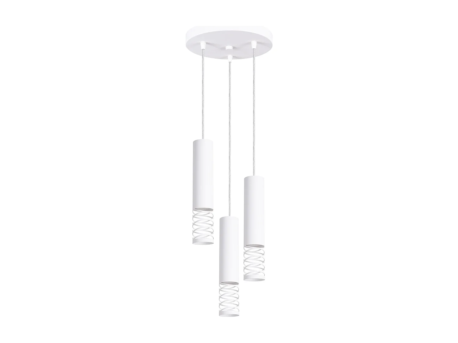 Lámpara Colgante Lami Moderno De Acero - 3 Fuentes Luminosas - L.25 X A.125 Cm - Blanco