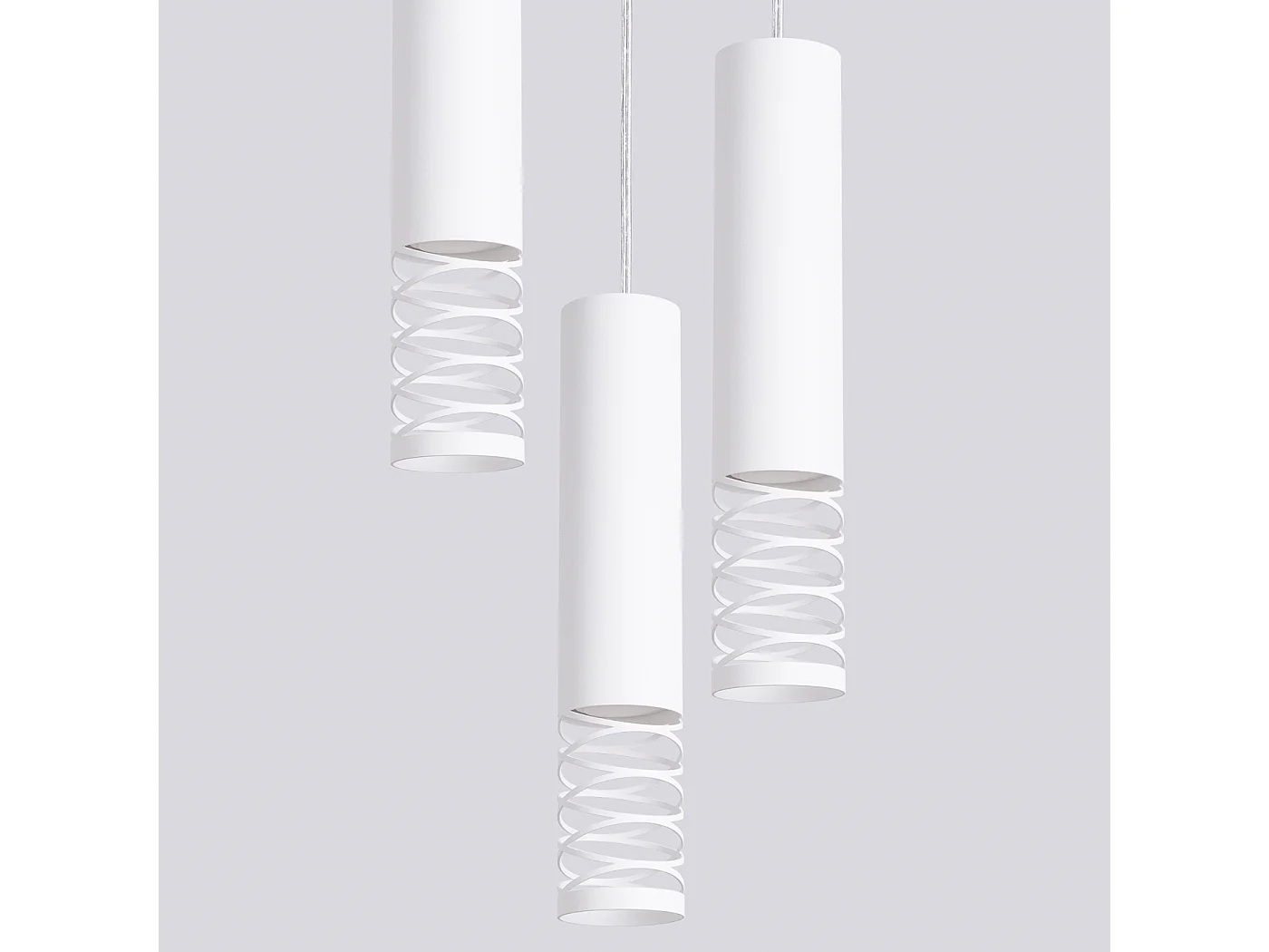 Lámpara Colgante Lami Moderno De Acero - 3 Fuentes Luminosas - L.25 X A.125 Cm - Blanco