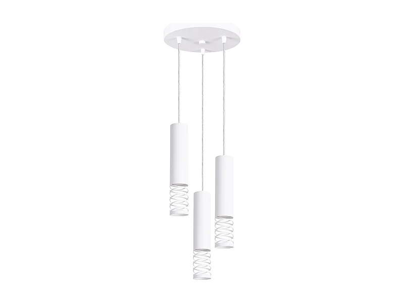 Lámpara Colgante Lami Moderno De Acero - 3 Fuentes Luminosas - L.25 X A.125 Cm - Blanco