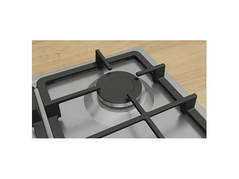 Table de cuisson a gaz - BOSCH Série 4 - 4 foyers - 52 x 58,2 x 4,5 cm - PGP6B5K90 - Inox