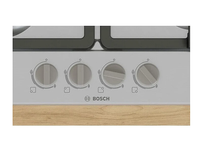 Table de cuisson a gaz - BOSCH Série 4 - 4 foyers - 52 x 58,2 x 4,5 cm - PGP6B5K90 - Inox