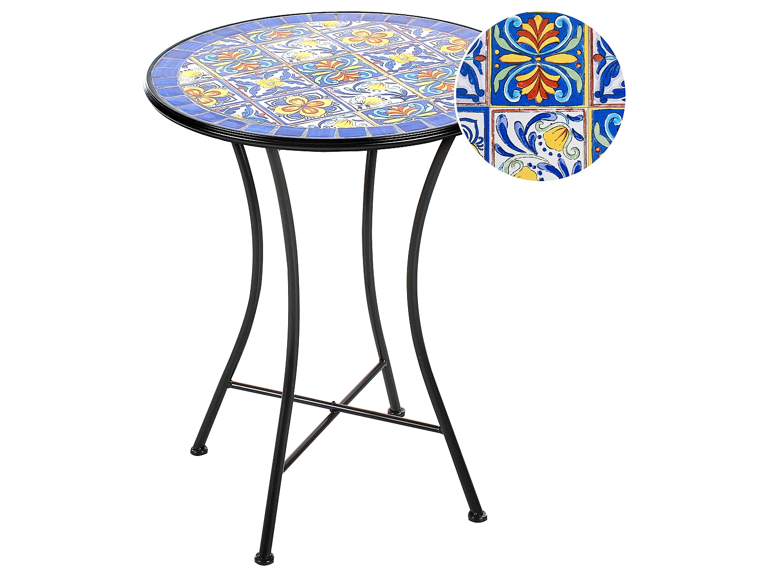 Outdoor Bistrotisch CORIANO 60 cm 60 cm Metall Schwarz