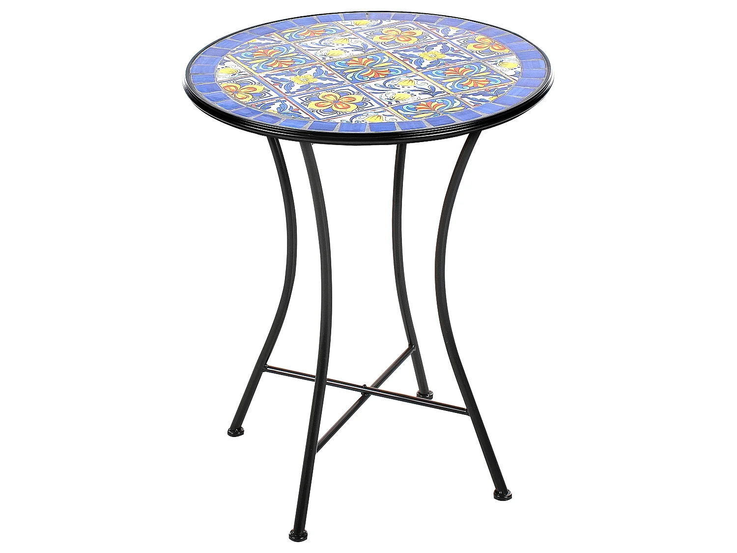 Outdoor Bistrotisch CORIANO 60 cm 60 cm Metall Schwarz