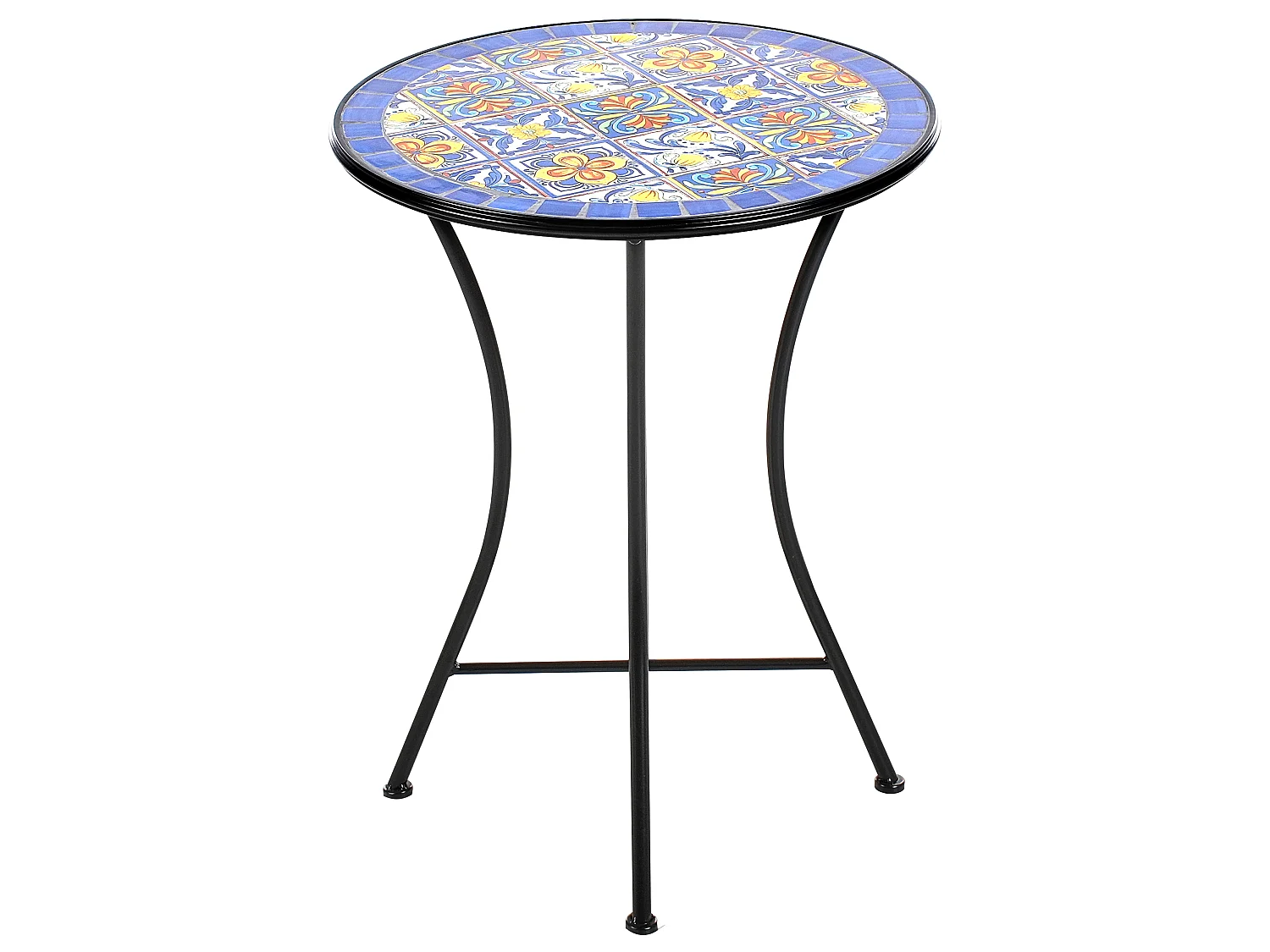 Outdoor Bistrotisch CORIANO 60 cm 60 cm Metall Schwarz