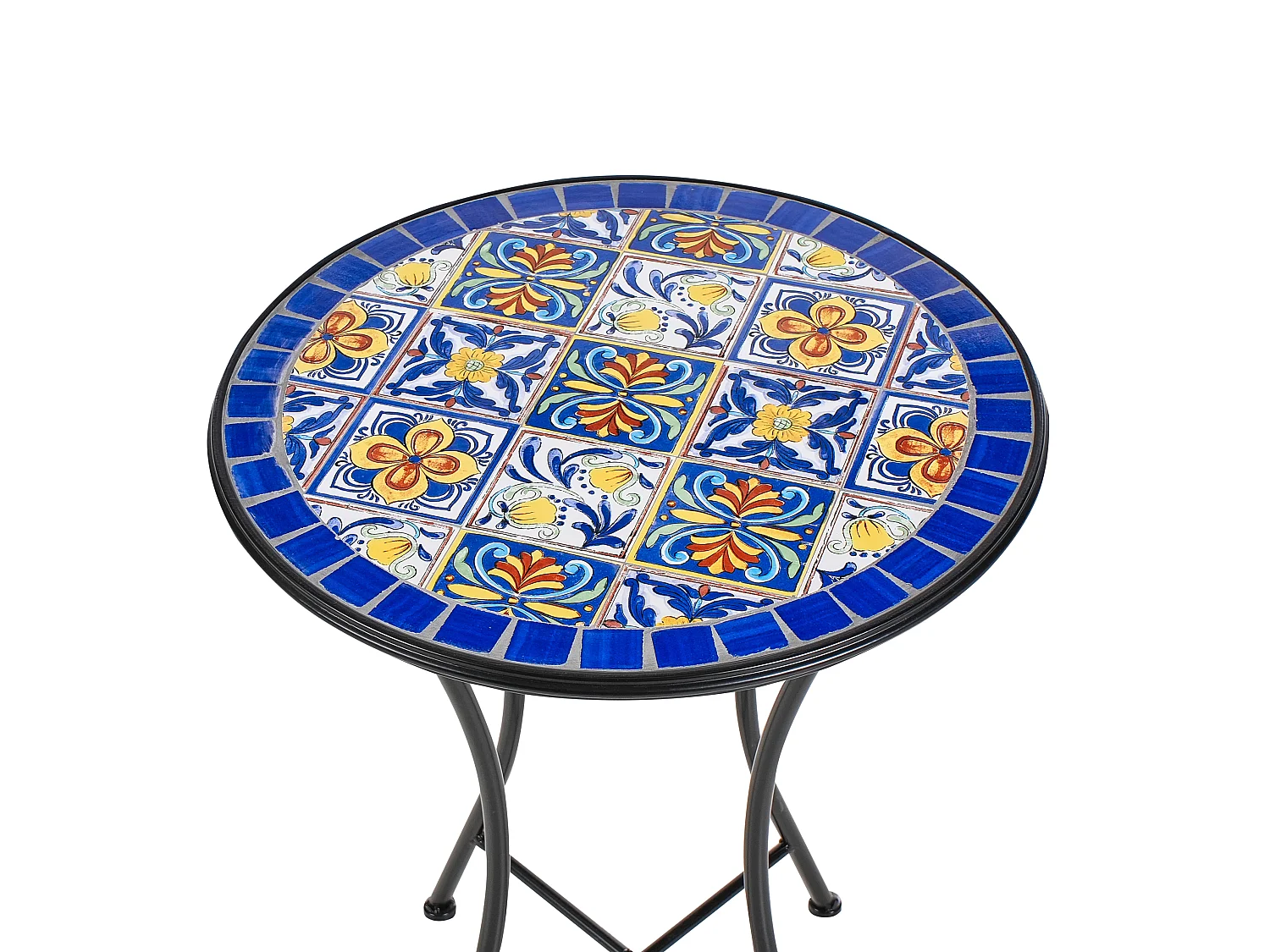 Outdoor Bistrotisch CORIANO 60 cm 60 cm Metall Schwarz