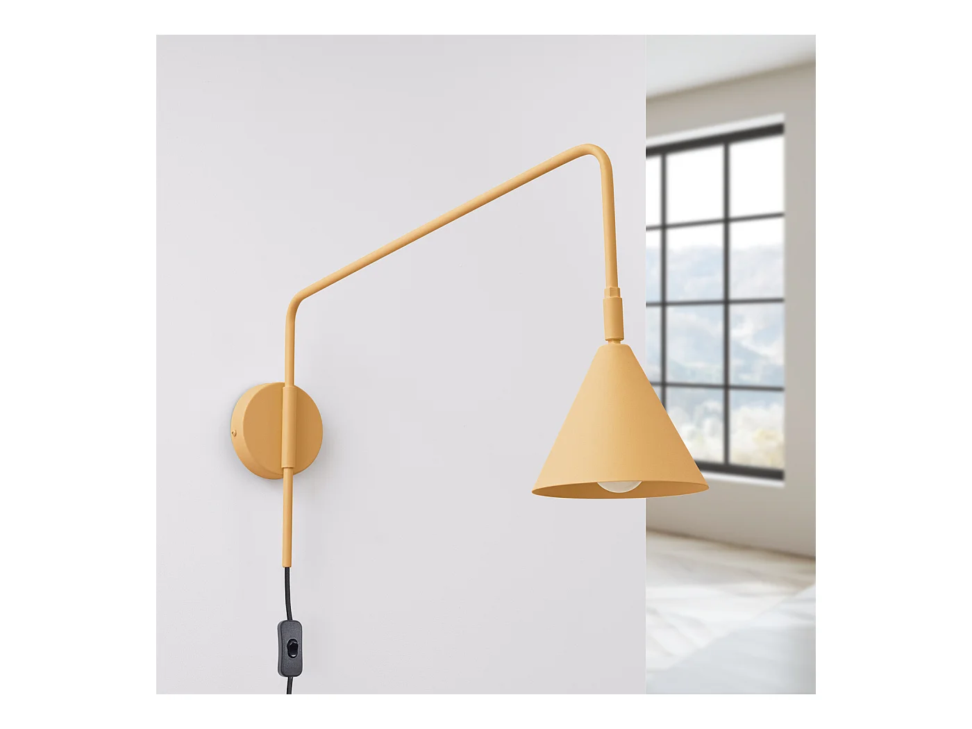 Applique Nox Moderne En Acier - 1 Sources Lumineuses - L.14 X H.30 Cm - Or/Noir