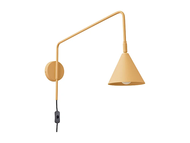 Applique Nox Moderne En Acier - 1 Sources Lumineuses - L.14 X H.30 Cm - Or/Noir