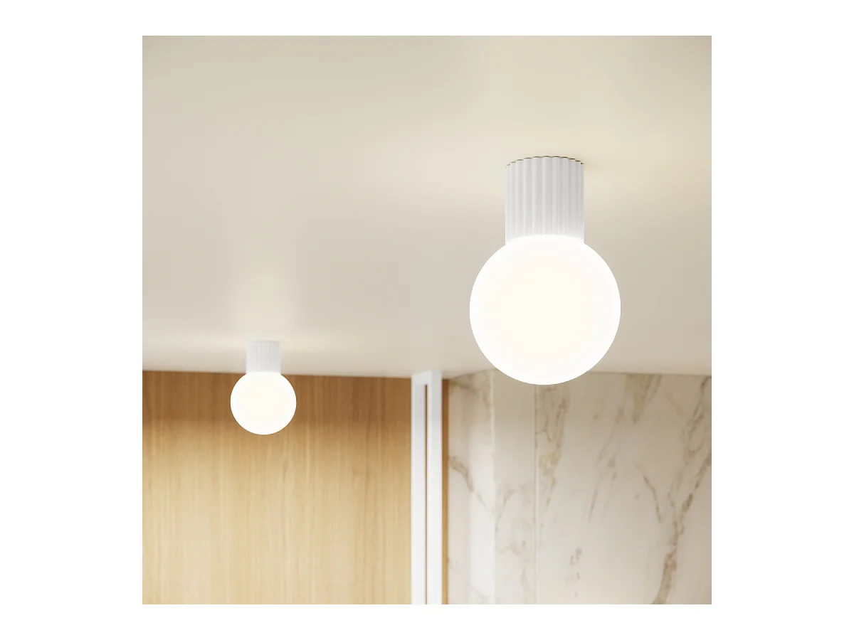 Applique Halo Moderne En Aluminium/Verre - 1 Sources Lumineuses - L.12 X H.12 Cm - Blanc