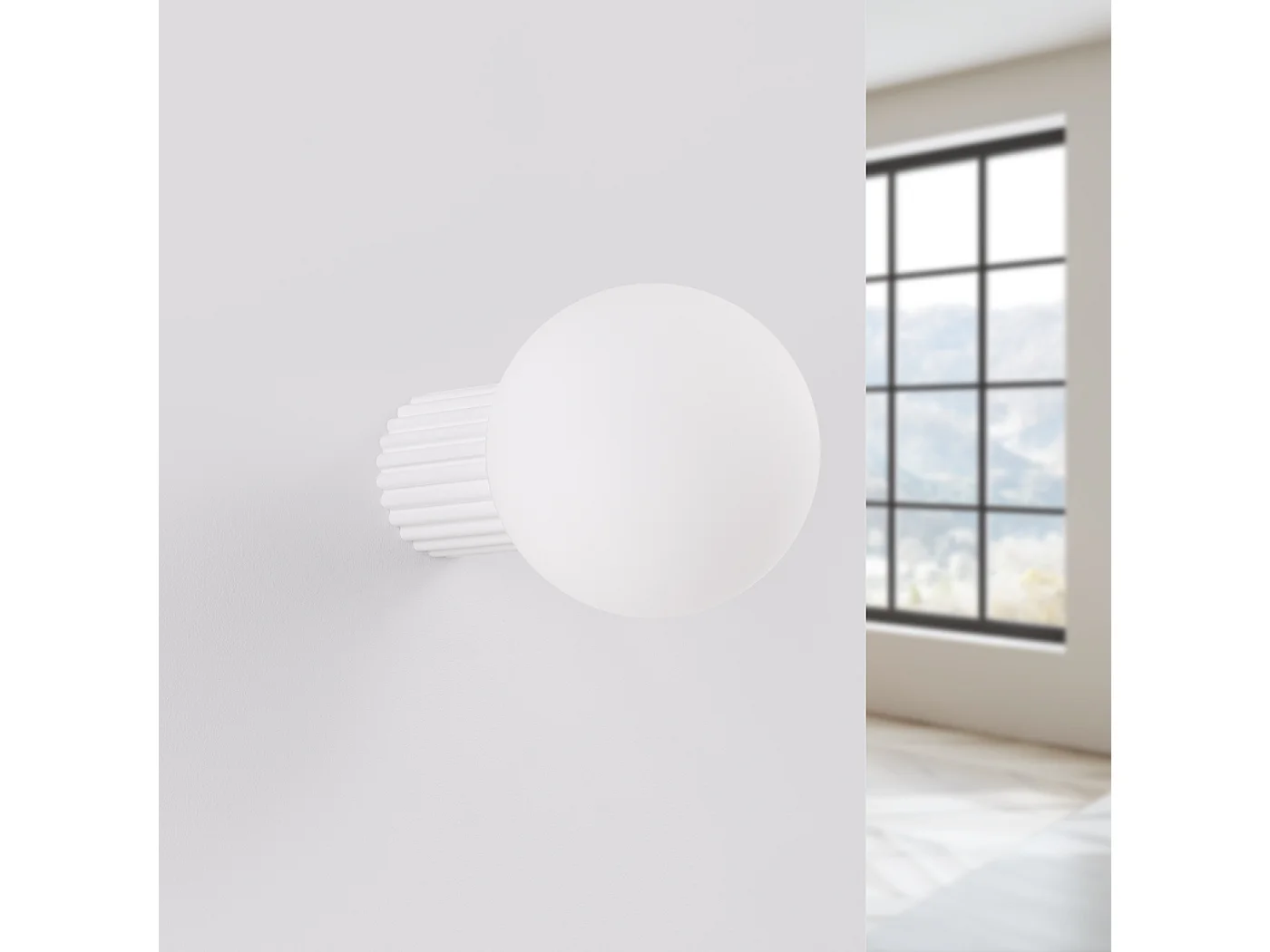 Applique Halo Moderne En Aluminium/Verre - 1 Sources Lumineuses - L.12 X H.12 Cm - Blanc