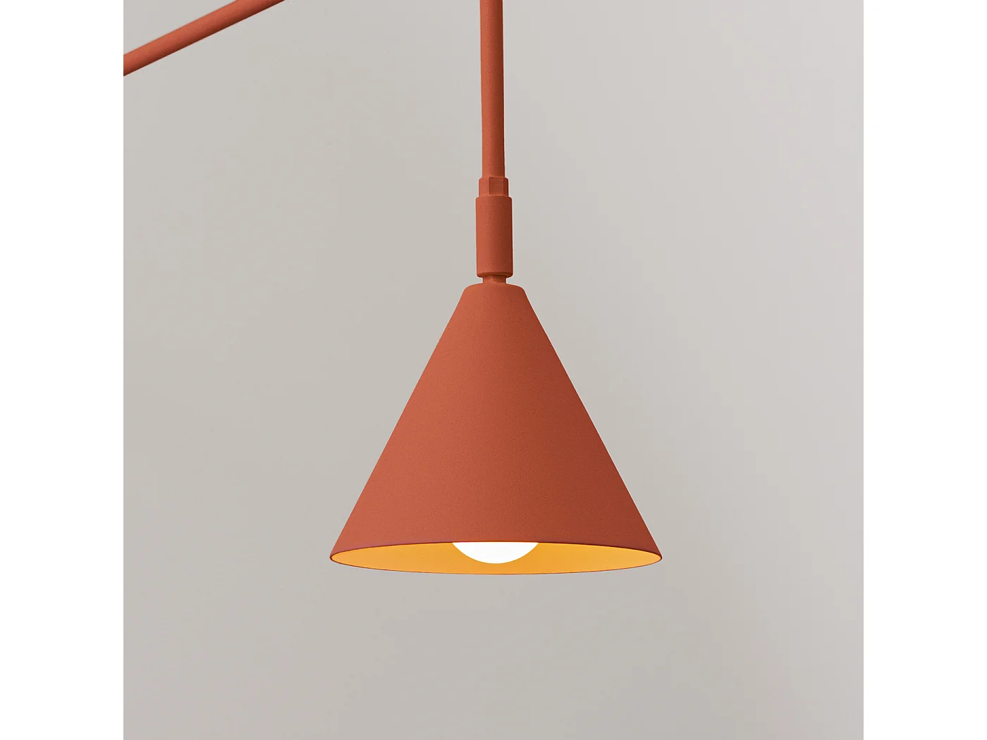 Applique Nox Moderne En Acier - 1 Sources Lumineuses - L.14 X H.30 Cm - Ocre Rouge