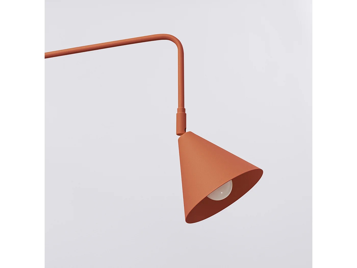 Applique Nox Moderne En Acier - 1 Sources Lumineuses - L.14 X H.30 Cm - Ocre Rouge