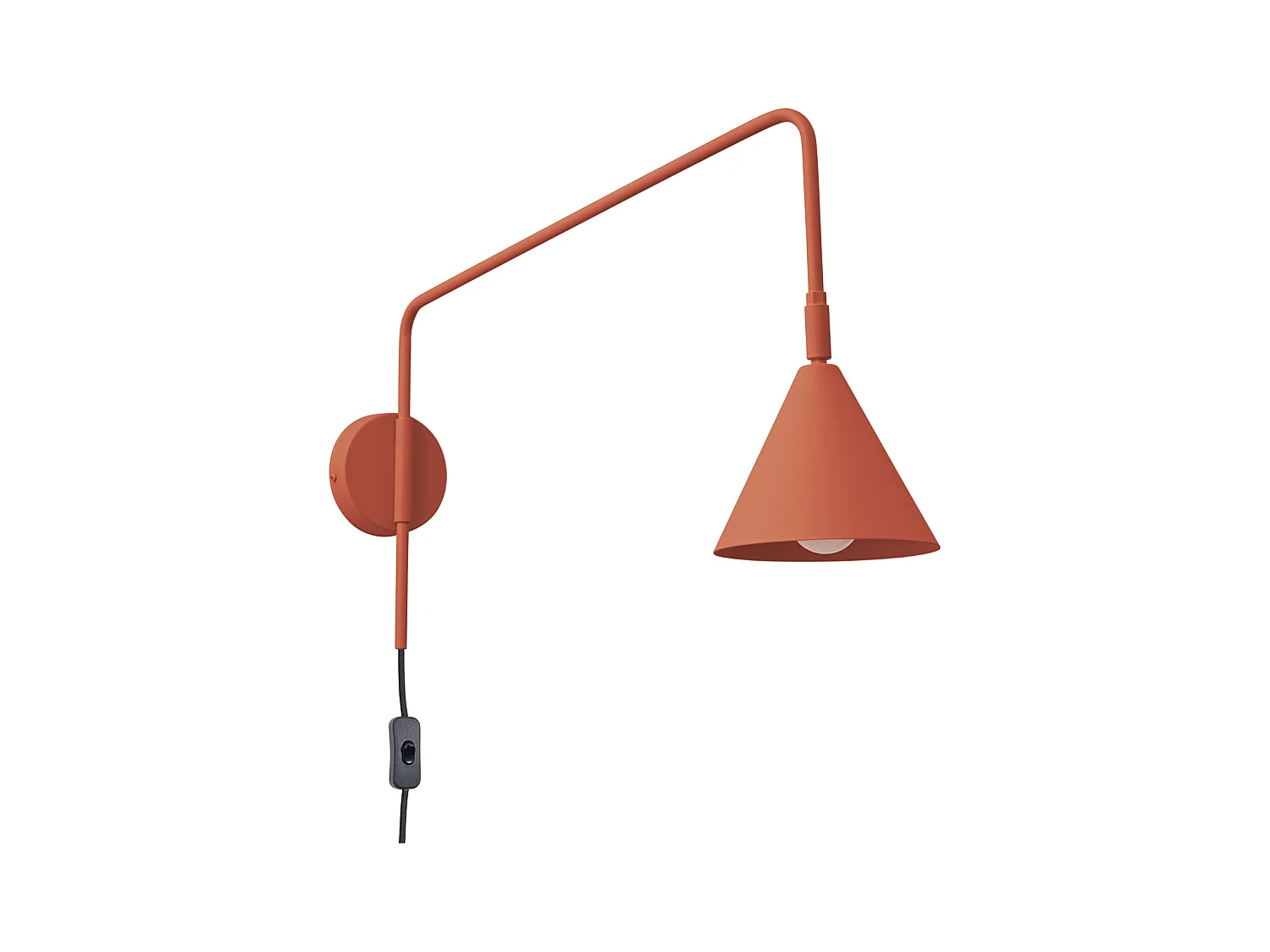 Applique Nox Moderne En Acier - 1 Sources Lumineuses - L.14 X H.30 Cm - Ocre Rouge