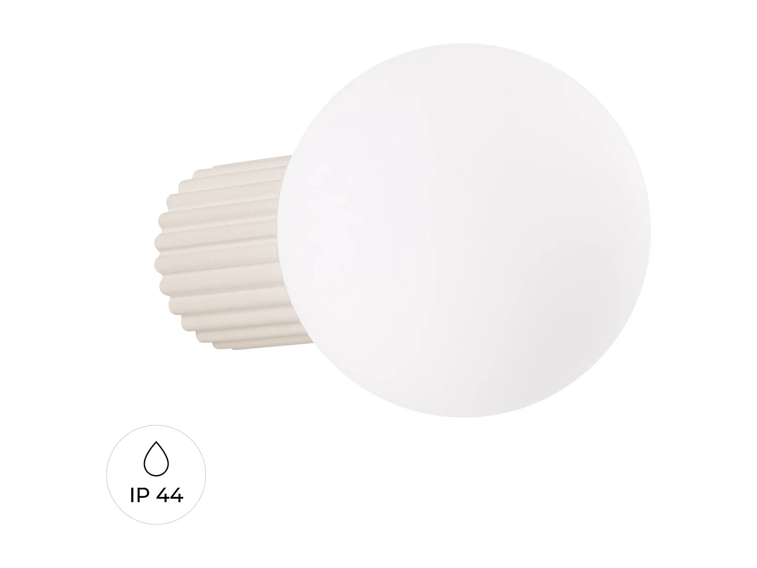 Applique Halo Moderne En Aluminium/Verre - 1 Sources Lumineuses - L.12 X H.12 Cm - Beige