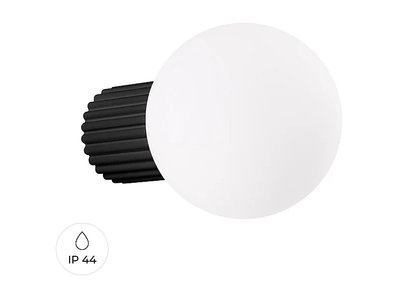 Applique Halo Moderne En Aluminium/Verre - 1 Sources Lumineuses - L.12 X H.12 Cm - Noir