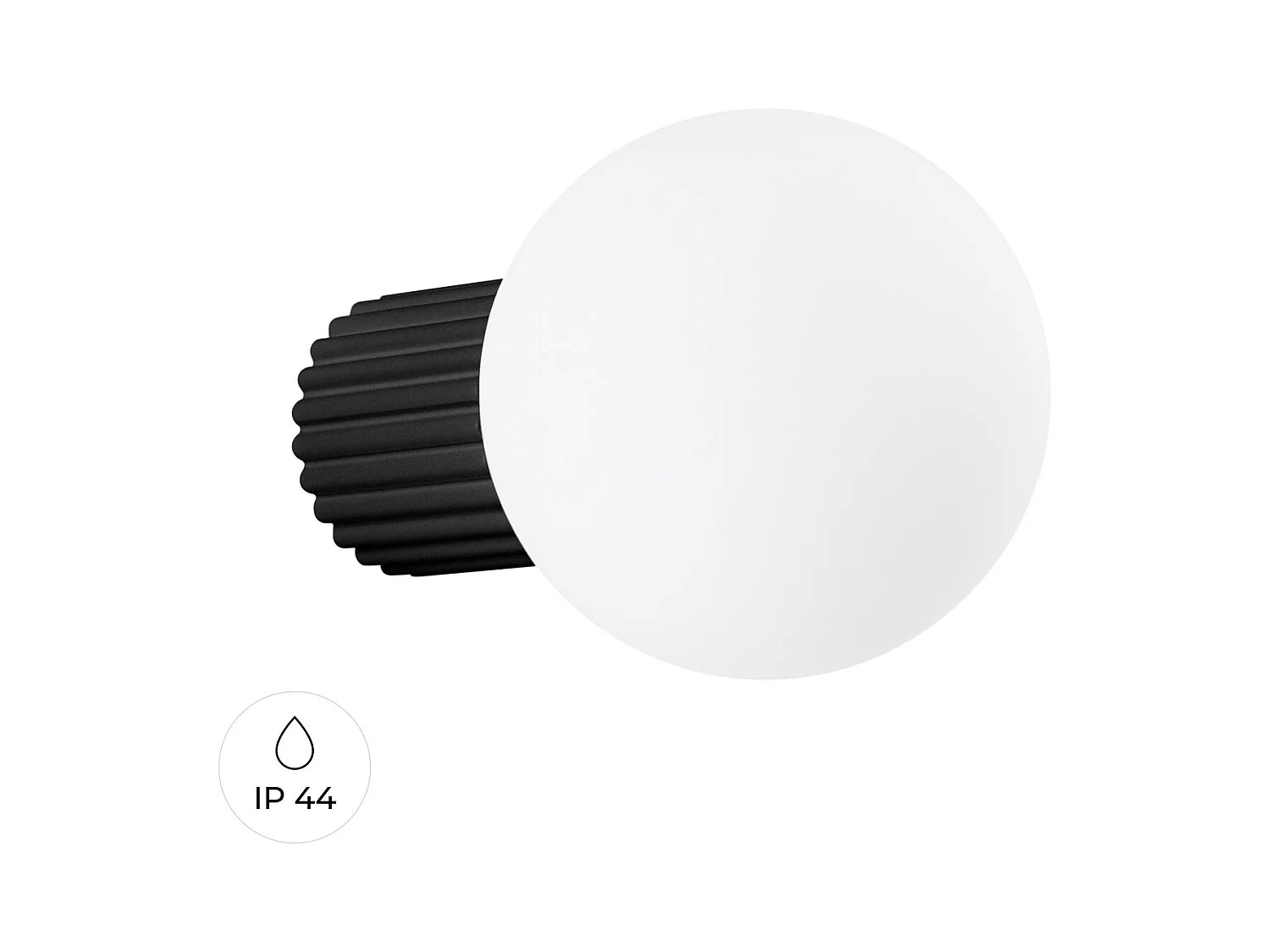 Applique Halo Moderne En Aluminium/Verre - 1 Sources Lumineuses - L.12 X H.12 Cm - Noir