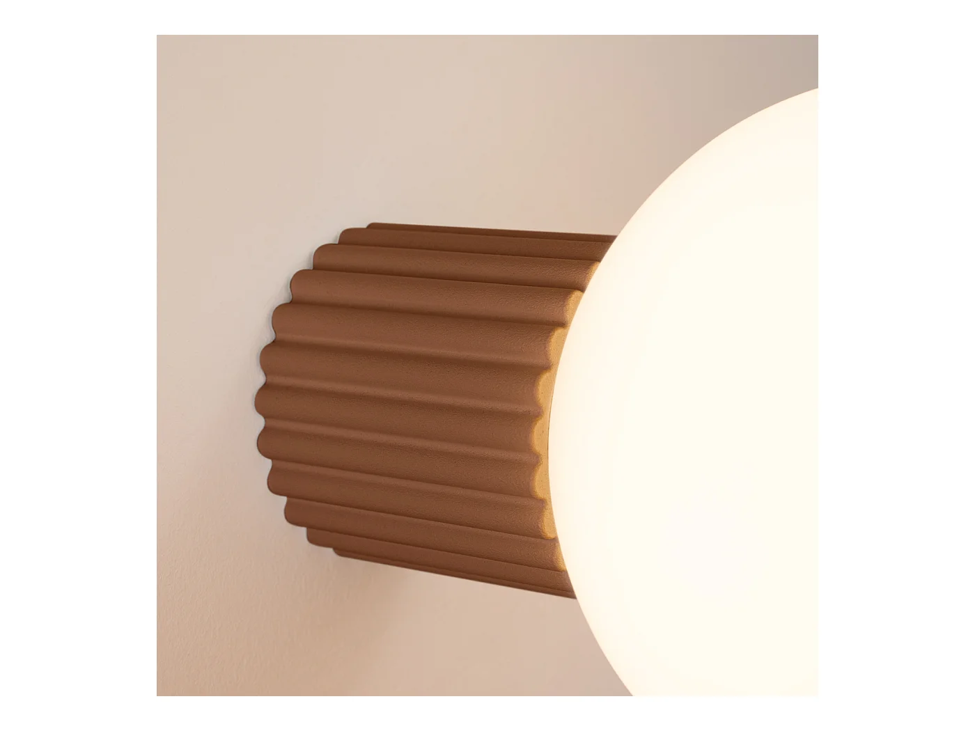 Applique Halo Moderne En Aluminium/Verre - 1 Sources Lumineuses - L.12 X H.12 Cm - Moka