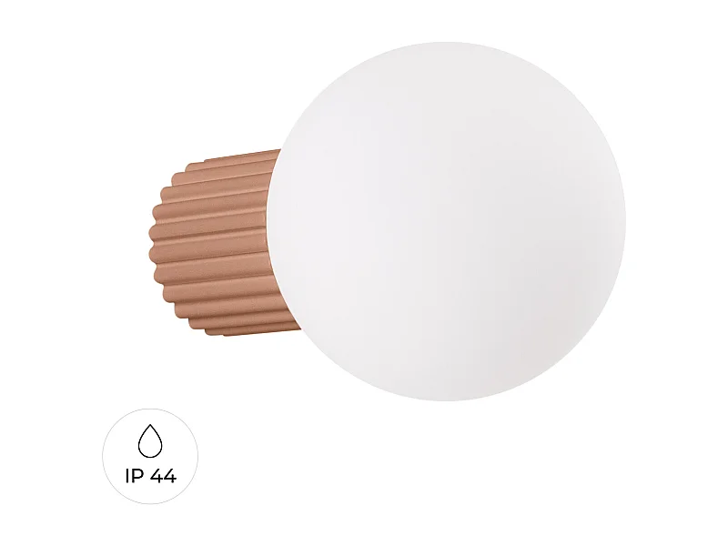 Applique Halo Moderne En Aluminium/Verre - 1 Sources Lumineuses - L.12 X H.12 Cm - Moka