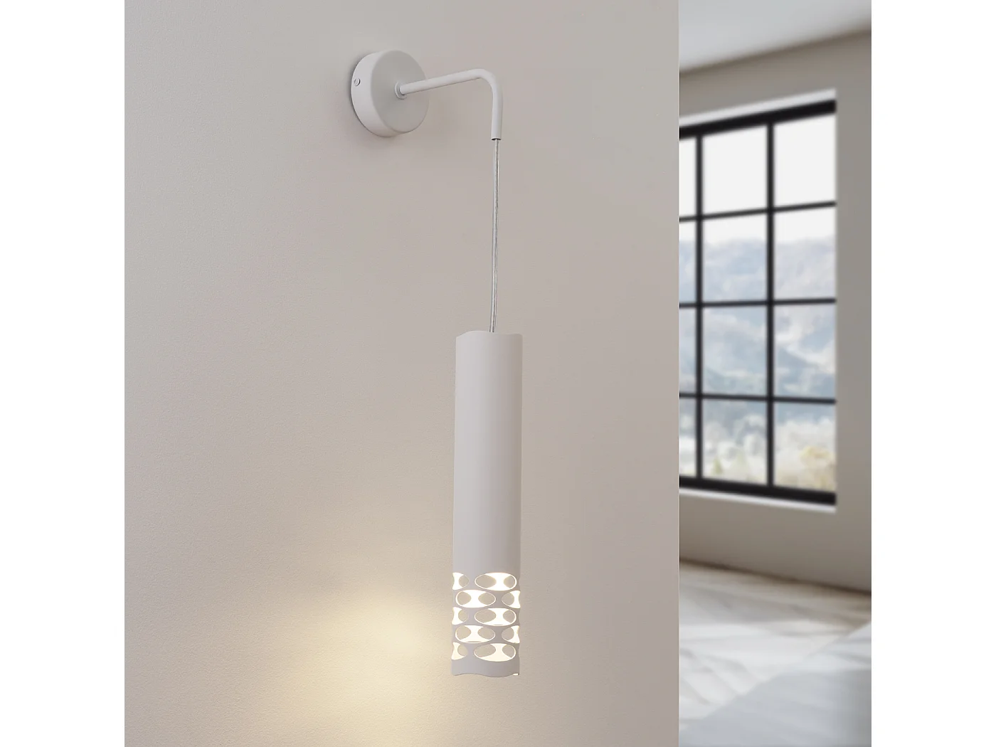 Applique Liro Moderne En Acier - 1 Sources Lumineuses - L.8 X H.10 Cm - Blanc