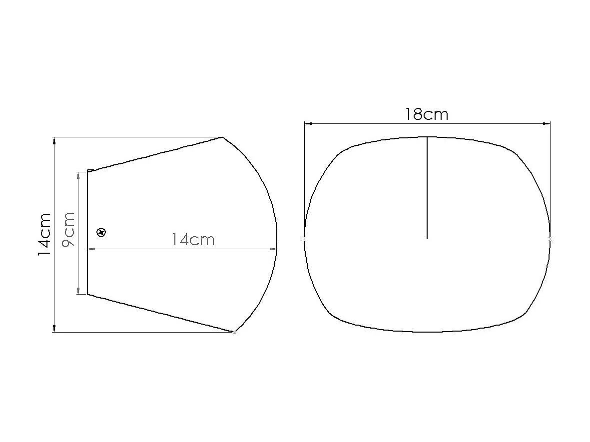 Candeeiro De Parede Globe Moderno, Concreto - 2 Lichtbronnen - L.18 X H.14 Cm - Cinza