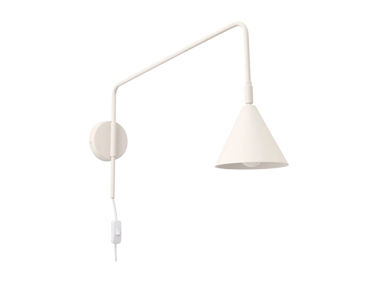 Applique Nox Moderne En Acier - 1 Sources Lumineuses - L.14 X H.30 Cm - Beige