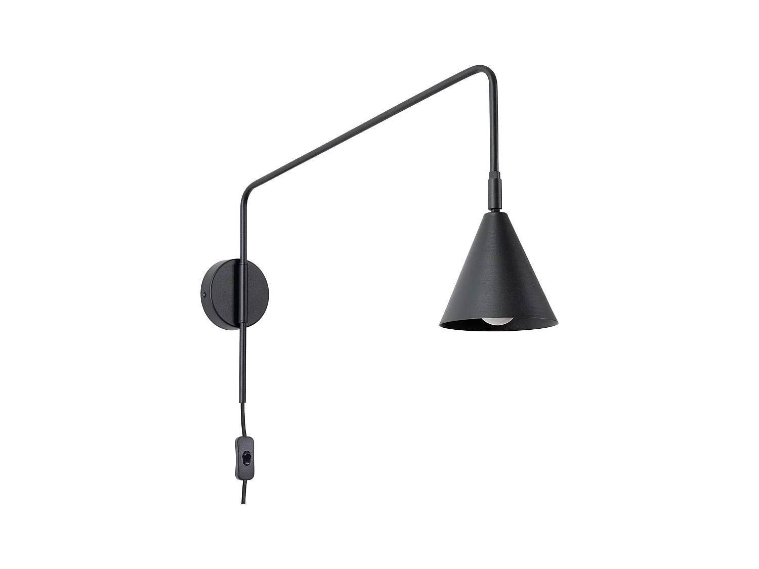 Applique Nox Moderne En Acier - 1 Sources Lumineuses - L.14 X H.30 Cm - Noir