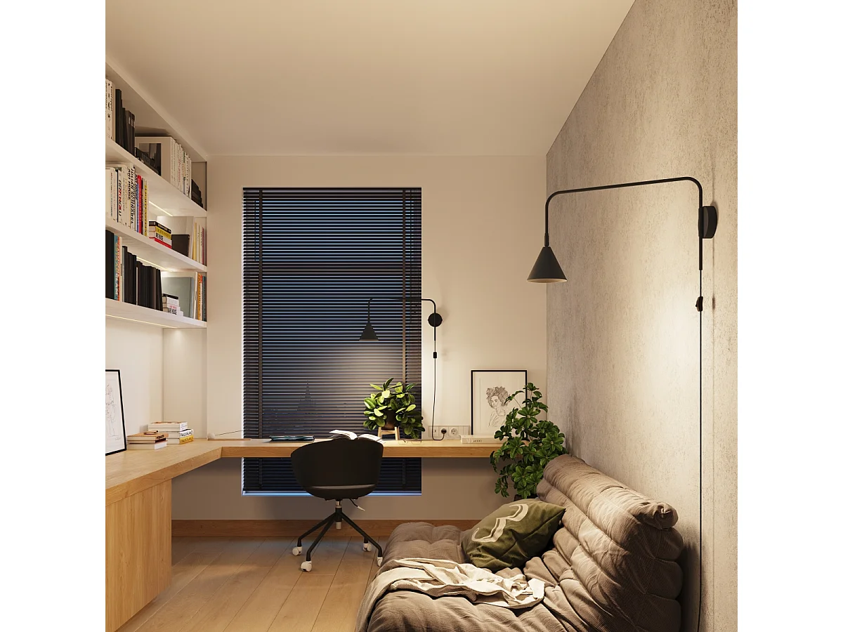 Applique Nox Moderne En Acier - 1 Sources Lumineuses - L.14 X H.30 Cm - Noir