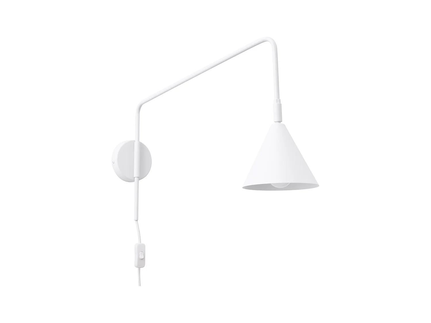 Applique Nox Moderne En Acier - 1 Sources Lumineuses - L.14 X H.30 Cm - Blanc