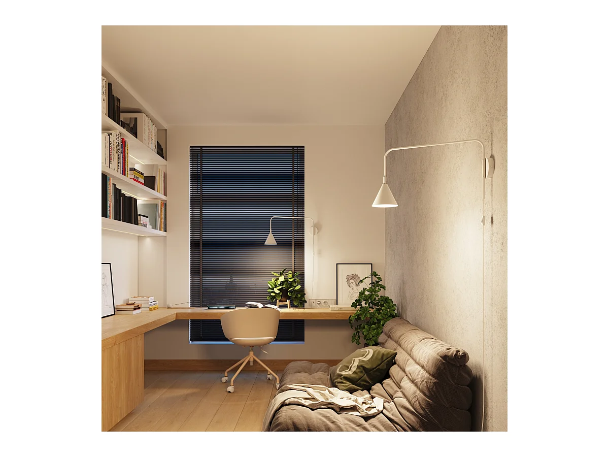 Applique Nox Moderne En Acier - 1 Sources Lumineuses - L.14 X H.30 Cm - Blanc