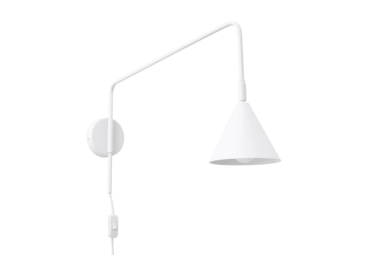 Applique Nox Moderne En Acier - 1 Sources Lumineuses - L.14 X H.30 Cm - Blanc